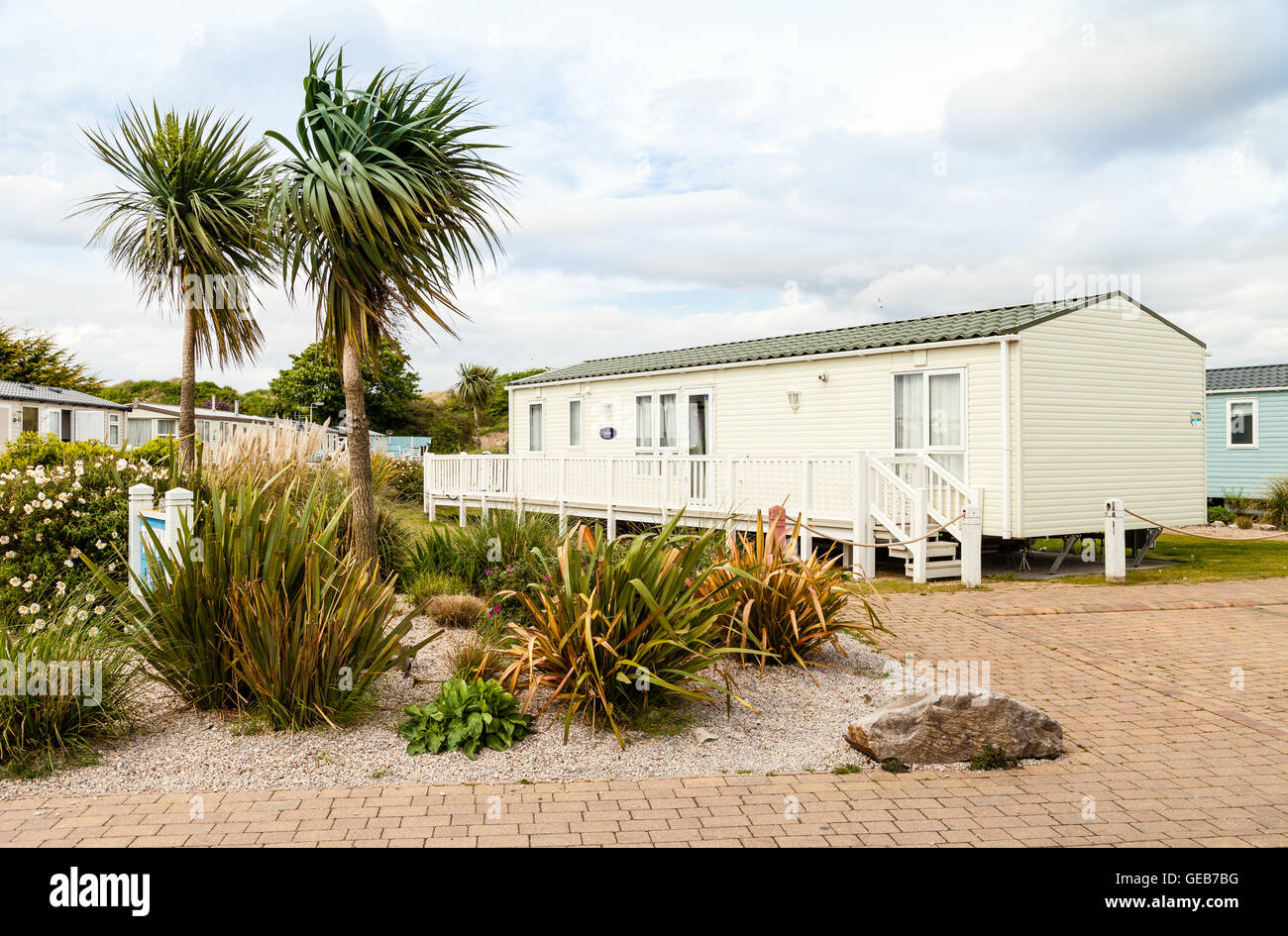 Static caravans at a Holiday Park in Prestatyn, North Wales, United