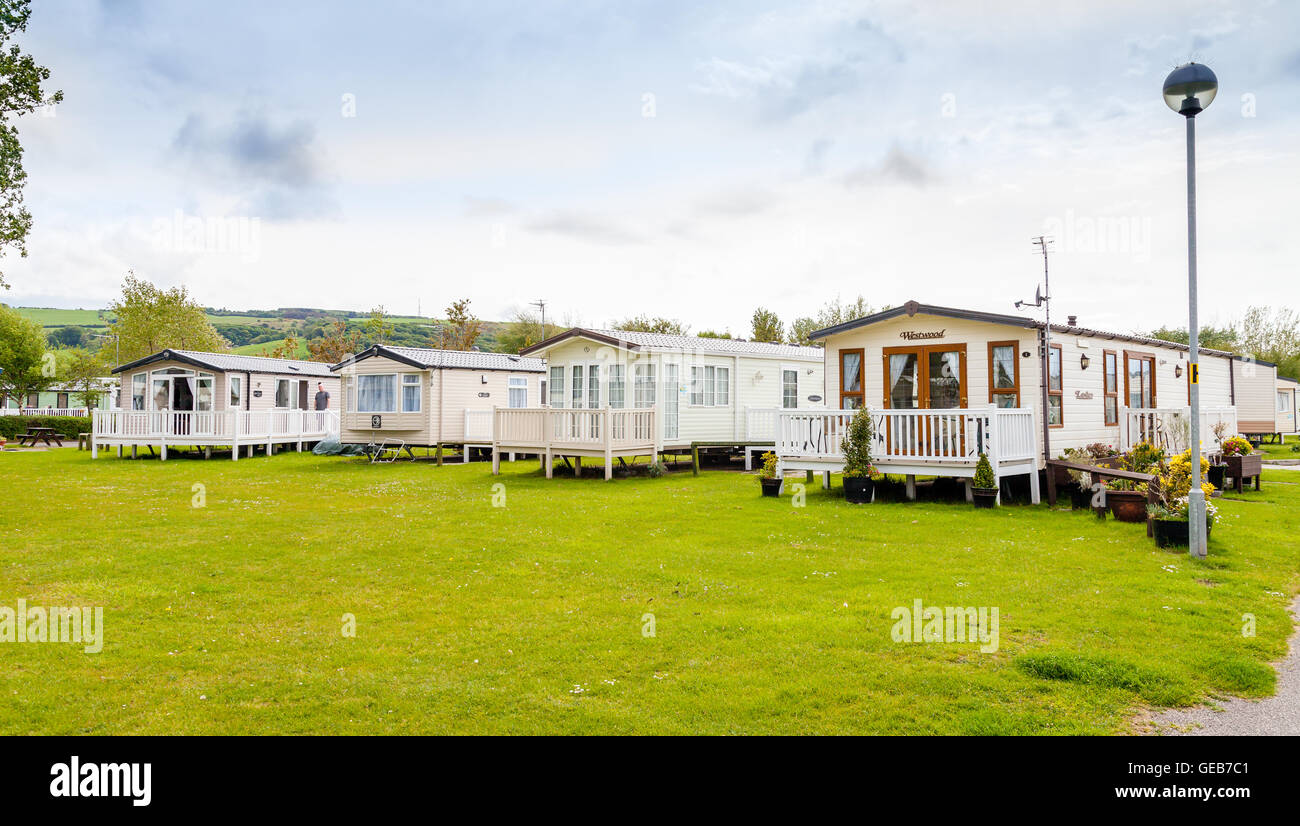 Static caravans at a Holiday Park in Prestatyn, North Wales, United