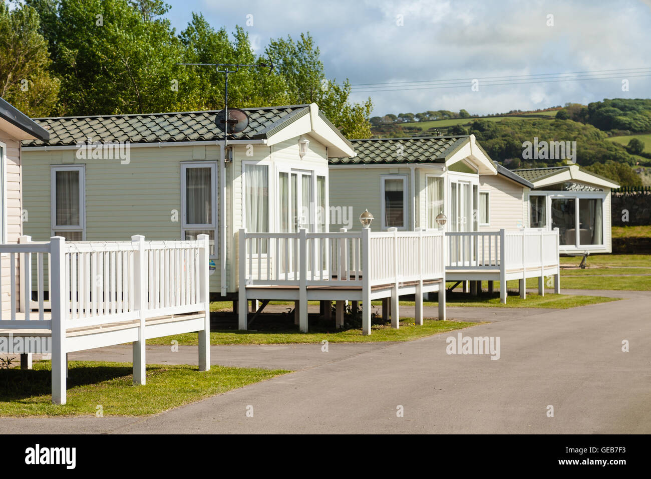 Static caravans at a Holiday Park in Prestatyn, North Wales, United