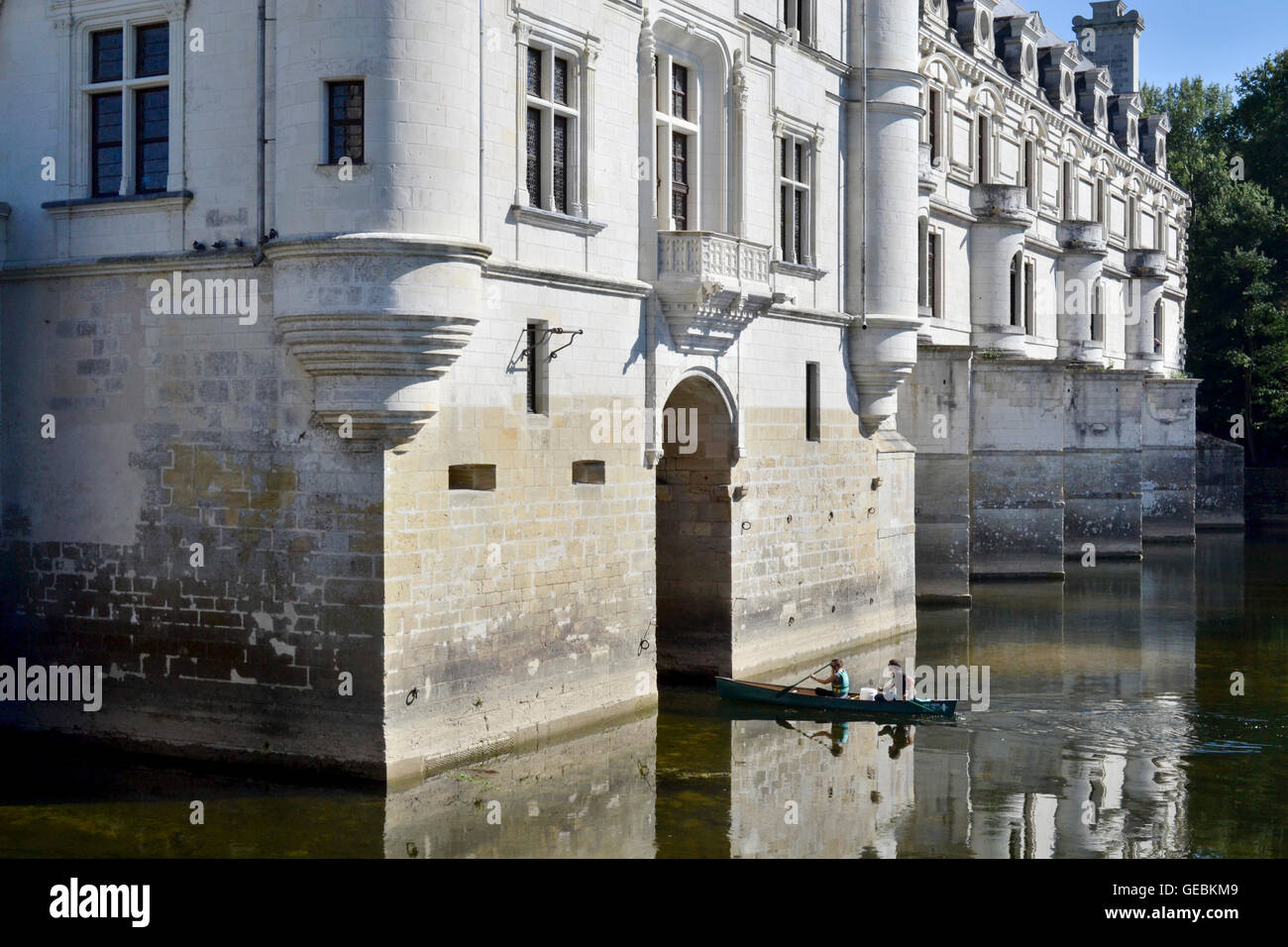 Chenonceau Castle on the Cher river, France Stock Photo