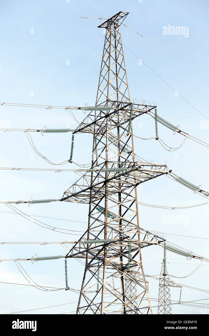 electricity transmission system Stock Photo Alamy