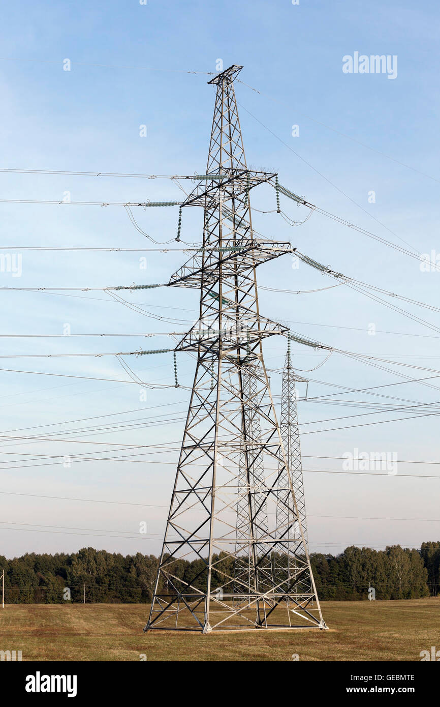 electricity transmission system Stock Photo Alamy