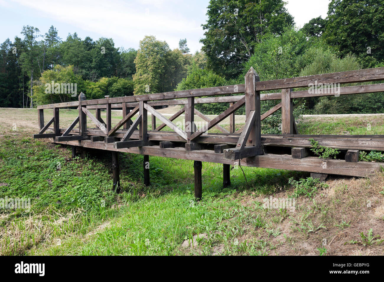 old wooden bridge Stock Photo - Alamy