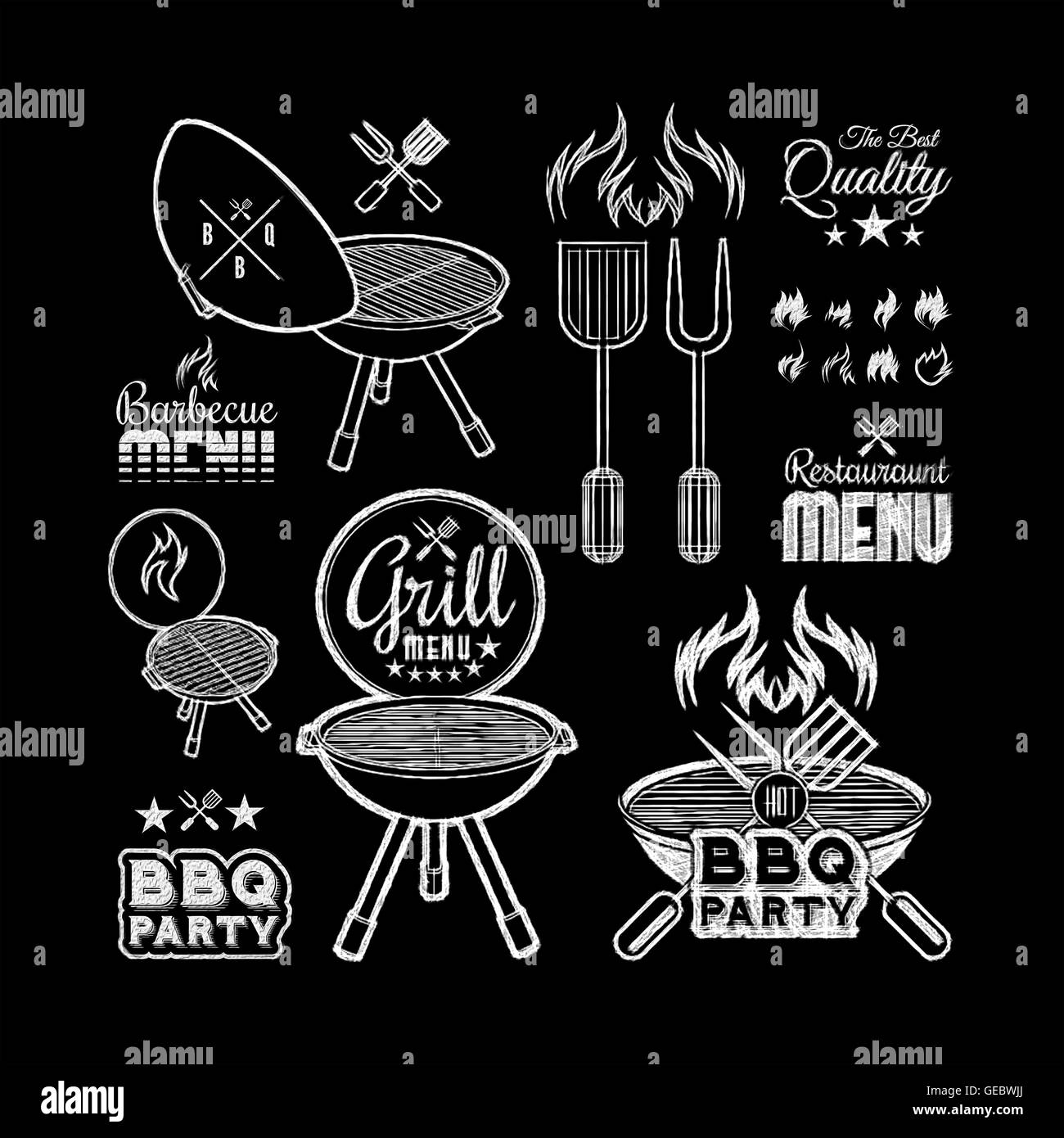 Barbecue grill chalkboard Stock Photo Alamy