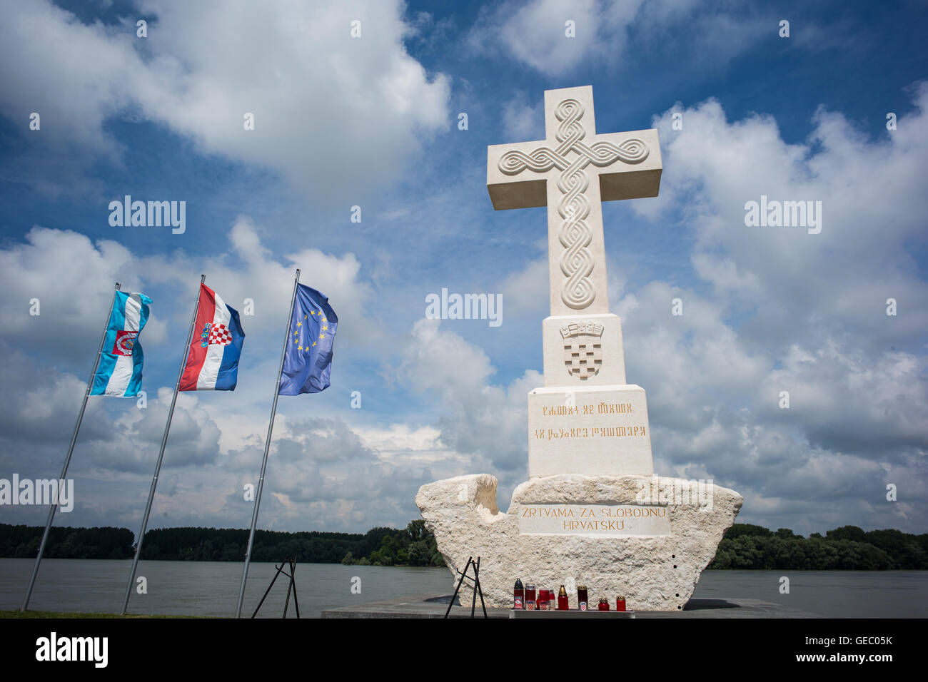 War memorial by the river Danube, Vukovar, Croatia Stock Photo