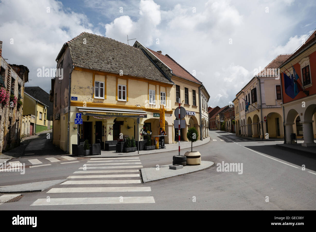 The completely restored centre of Vukovar, Croatia, Stock Photo