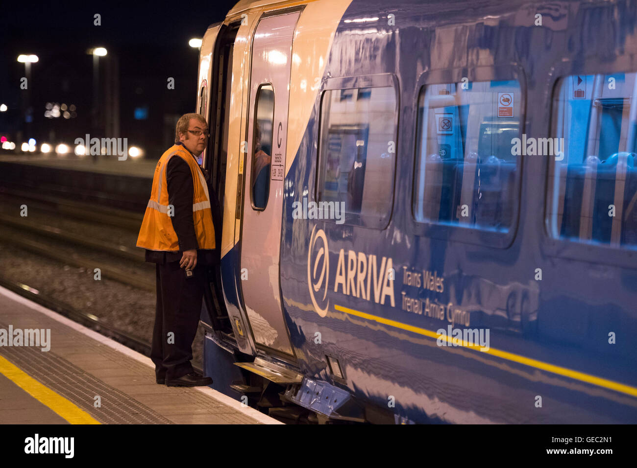 CARDIFF, WALES JULY 22 An Arriva trains Wales train at Cardiff