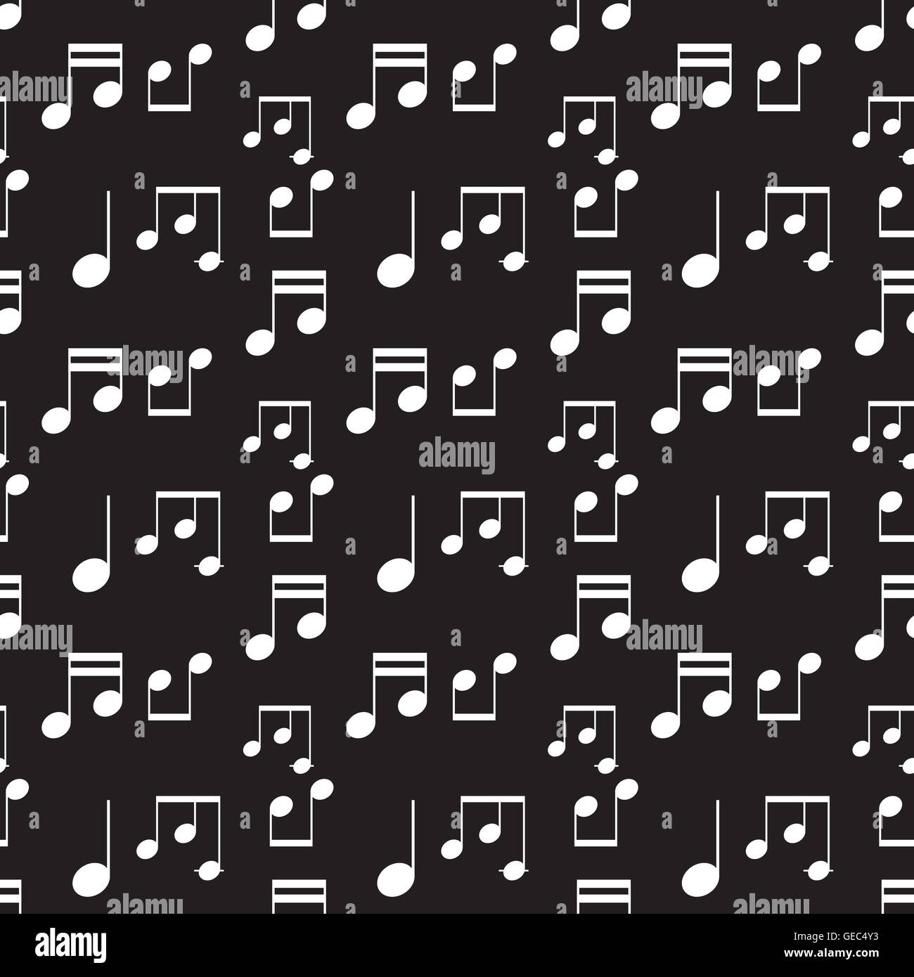 Music notes white seamless pattern. Music design art vector and