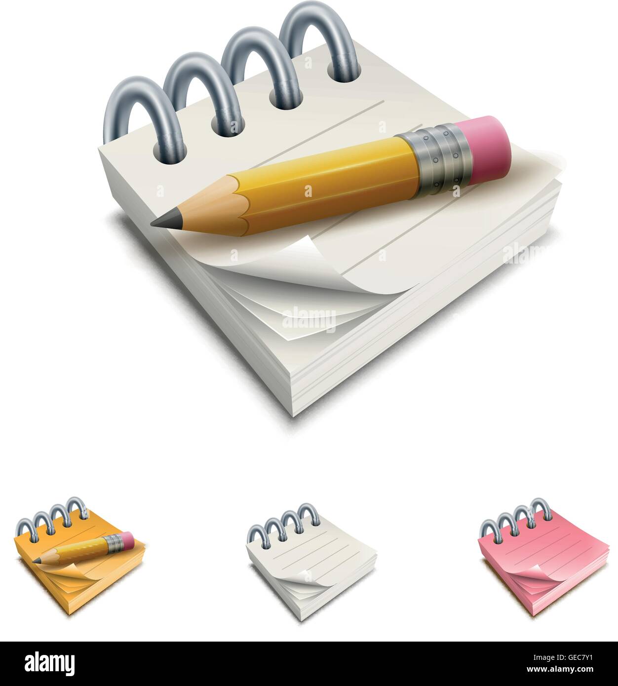 Vector notepad illustration icon set Stock Vector Image & Art Alamy