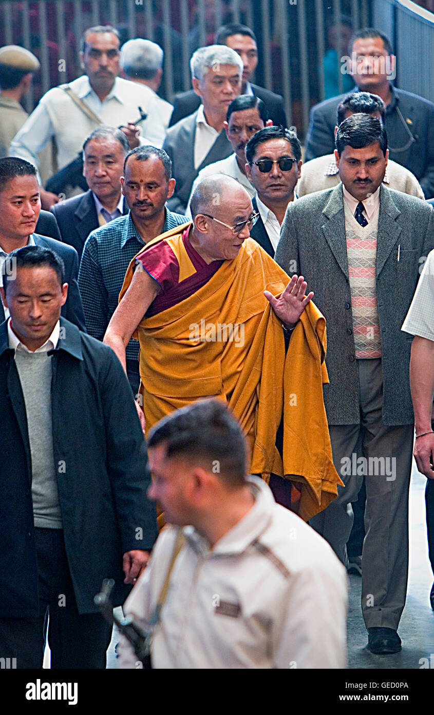 His holiness the Dalai Lama, at Namgyal Monastery,in Tsuglagkhang complex. McLeod Ganj, Dharamsala, Himachal Pradesh state, Indi Stock Photo