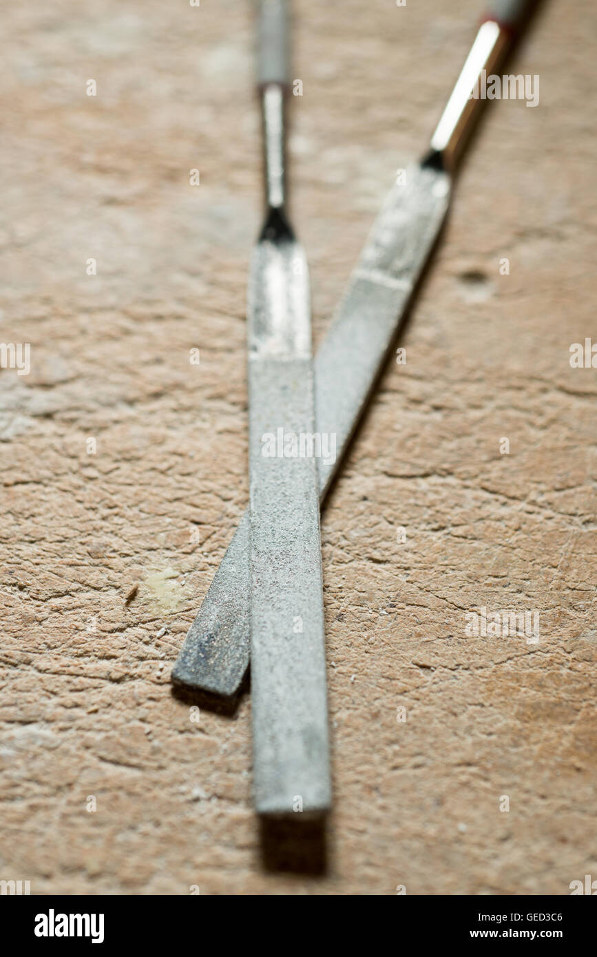 A close up of a couple of small rasps or abrasive files Stock Photo Alamy