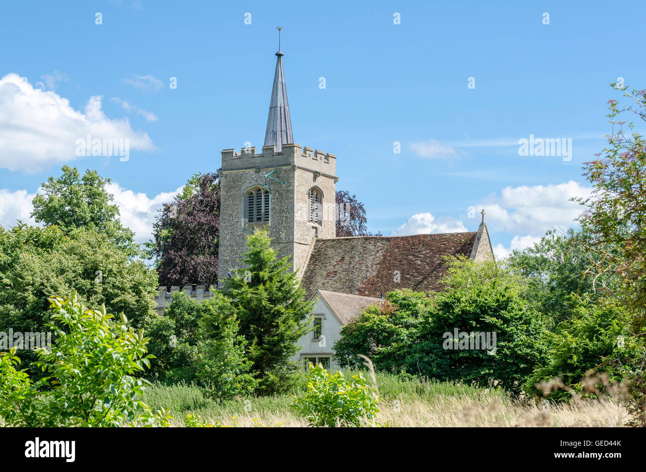Church of St. Mary and St. Andrew, Whittlesford, South Cambridgeshire, UK Stock Photo