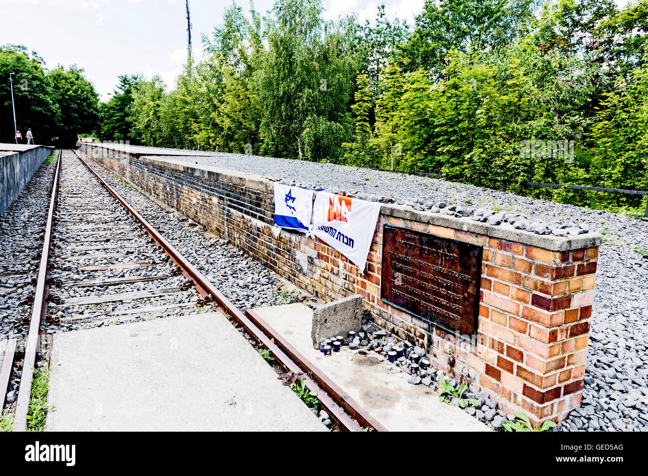 Berlin, Bahnhof Grunewald, memorial track 17, Site of deportation of the Berlin Jews ; Gedenkstätte für die Deportation Stock Photo