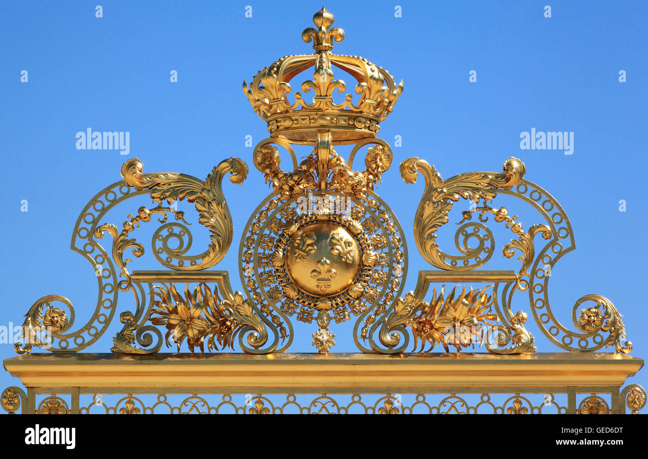 The Gate Of Honour , Palace Of Versailles, France, Europe Stock Photo