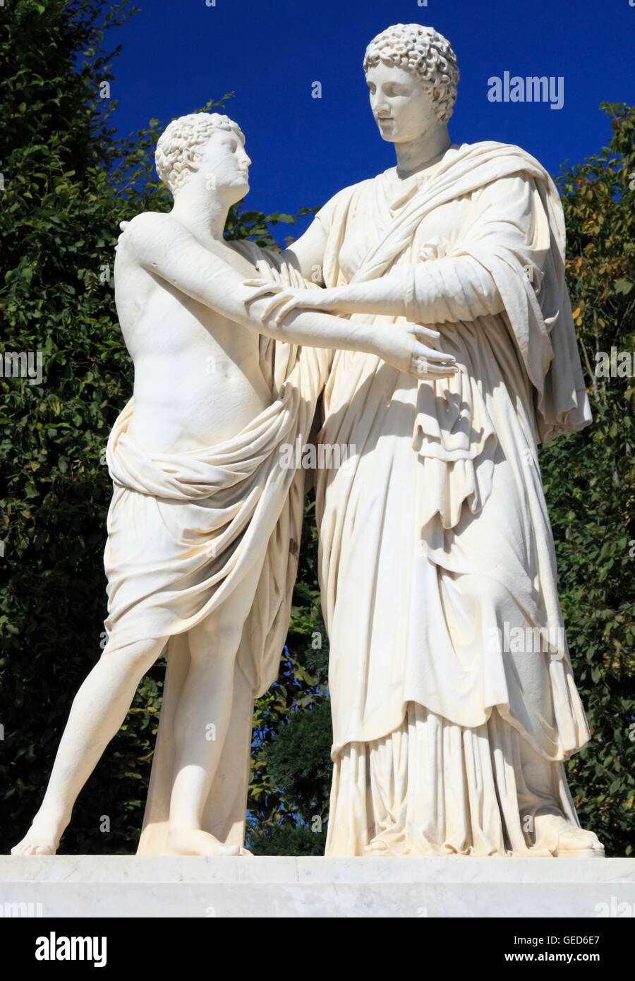 One of the many statues adorning the gardens of The Palace of