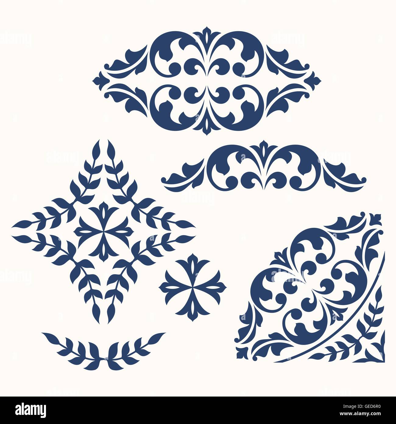 Ornamental design corner set hi-res stock photography and images - Alamy