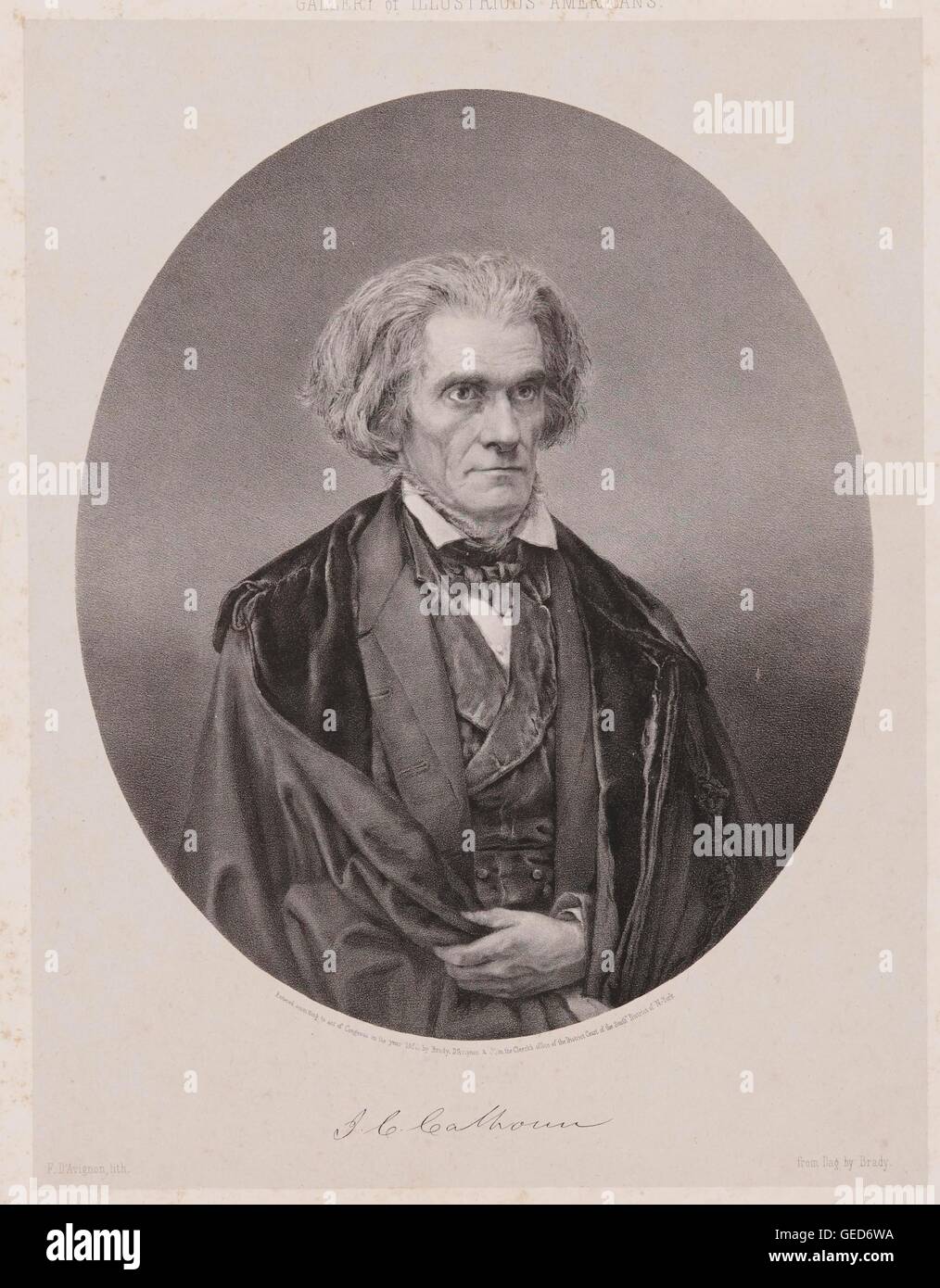 John C. Calhoun, 1850, by Mathew Brady Stock Photo