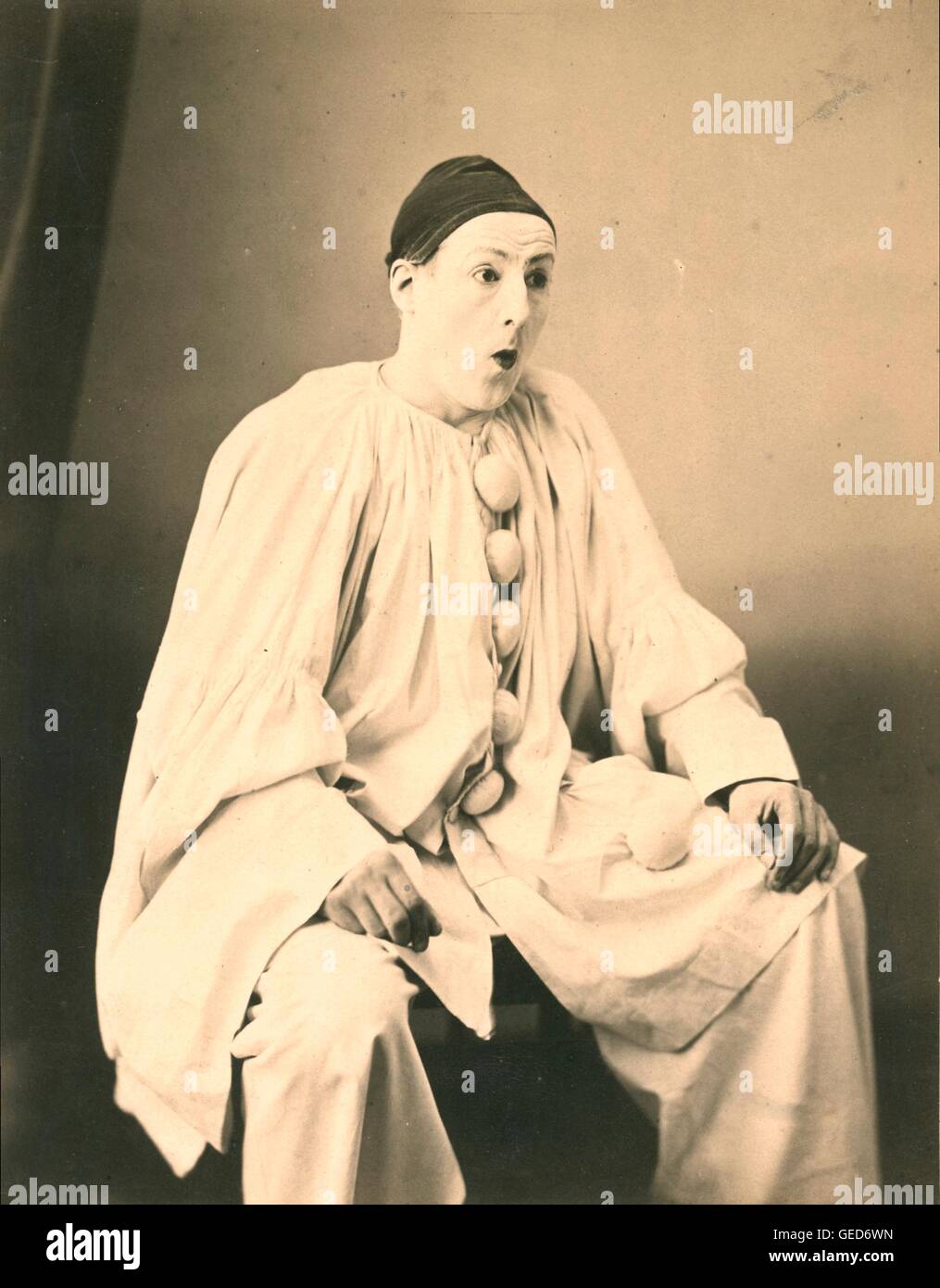 Jean Charles Debureau as Pierrot, ca 1860 Stock Photo