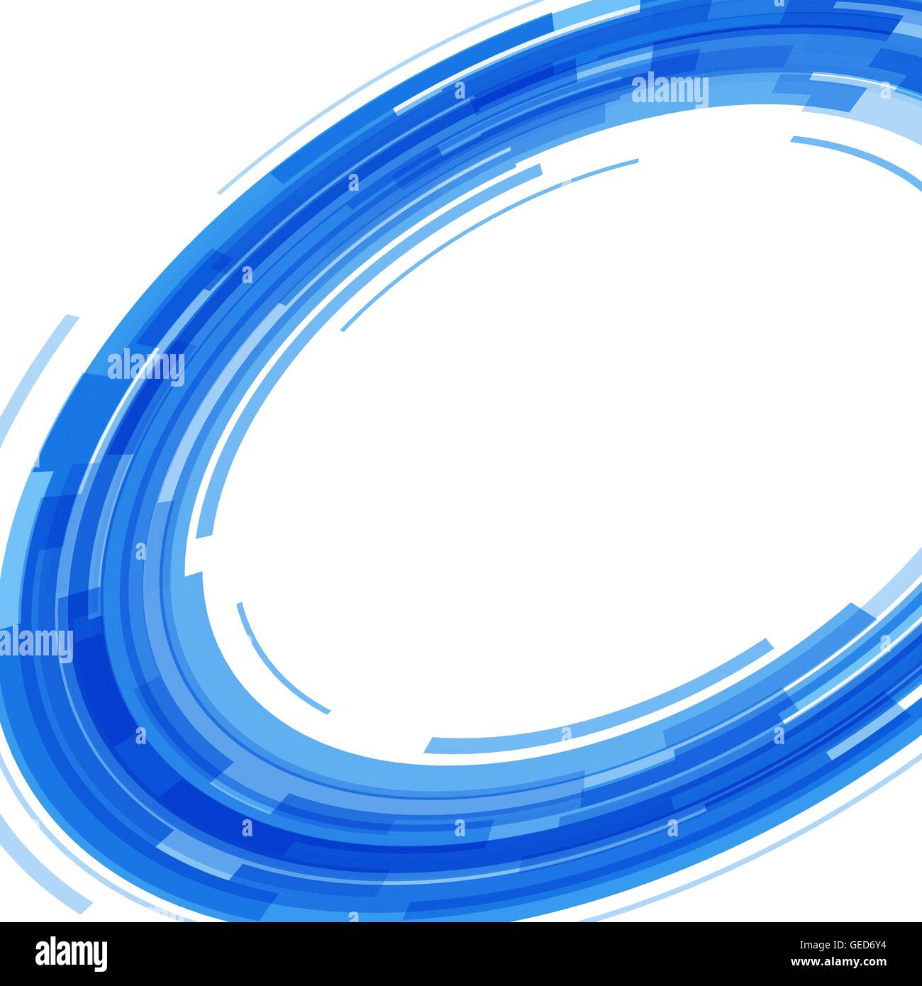 Abstract blue technology circles distorted background, stock vector ...
