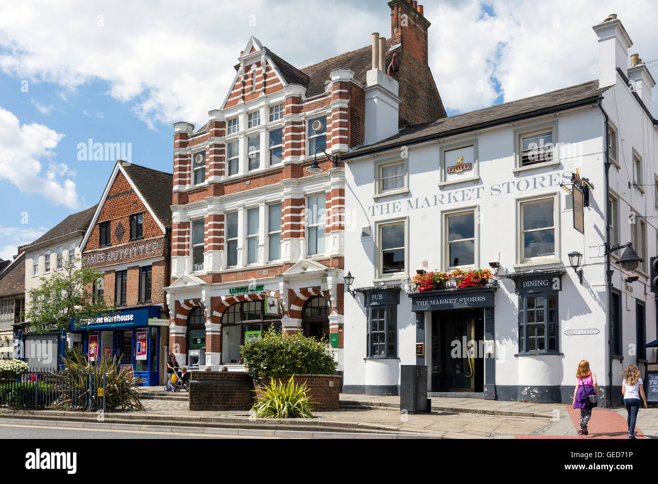Period buildings on Reigate High Street, Reigate, Surrey, England, United Kingdom Stock Photo