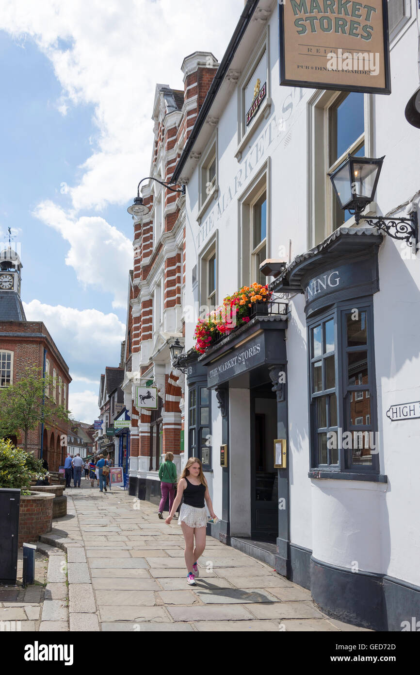 Period buildings on Reigate High Street, Reigate, Surrey, England, United Kingdom Stock Photo