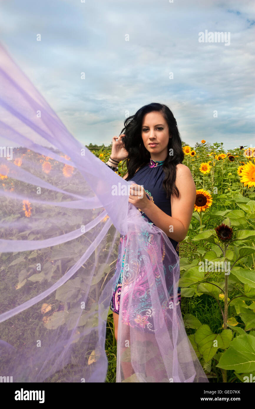 Purple sales sunflower dress