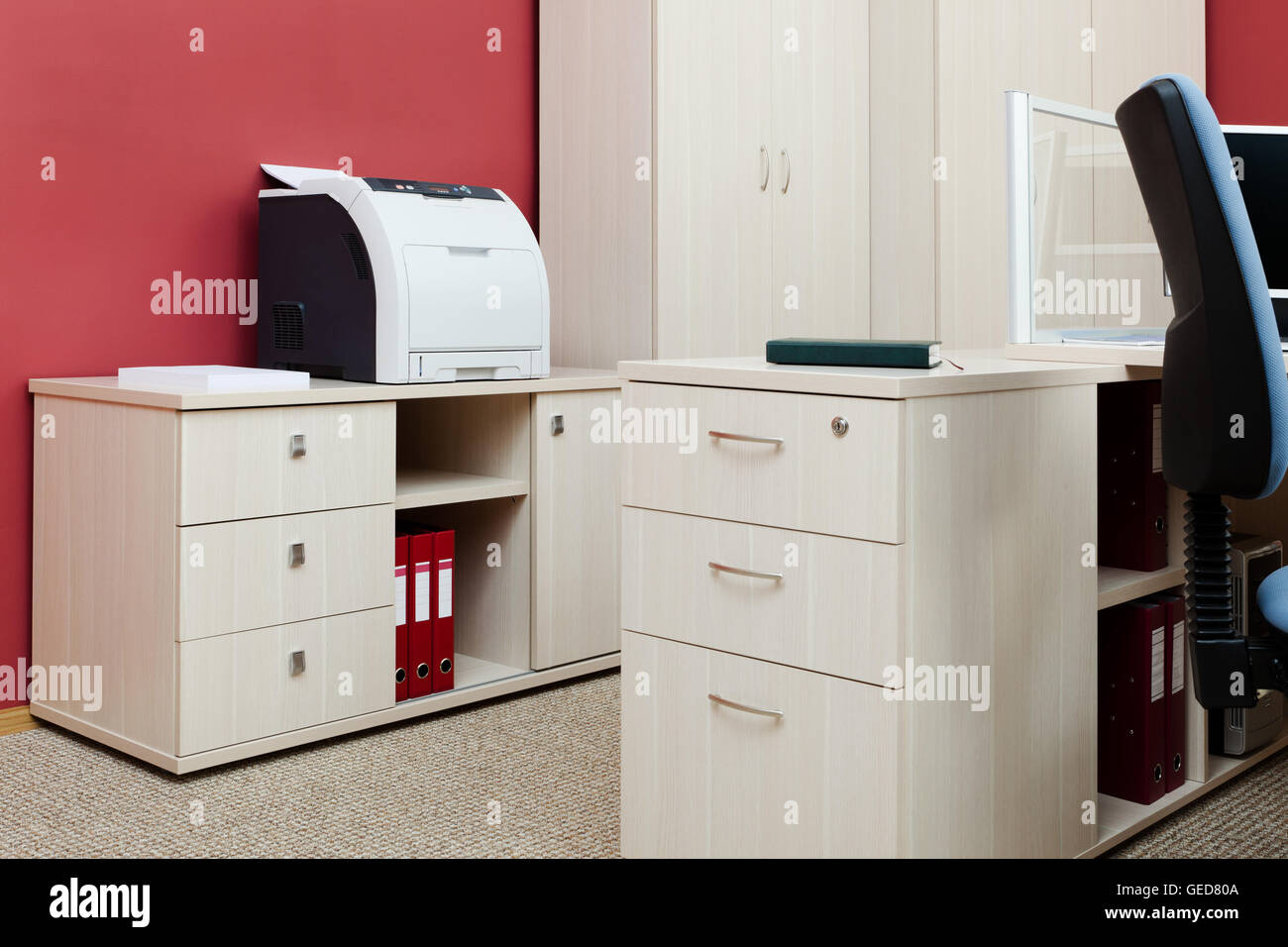 printer and computer in a modern office Stock Photo Alamy