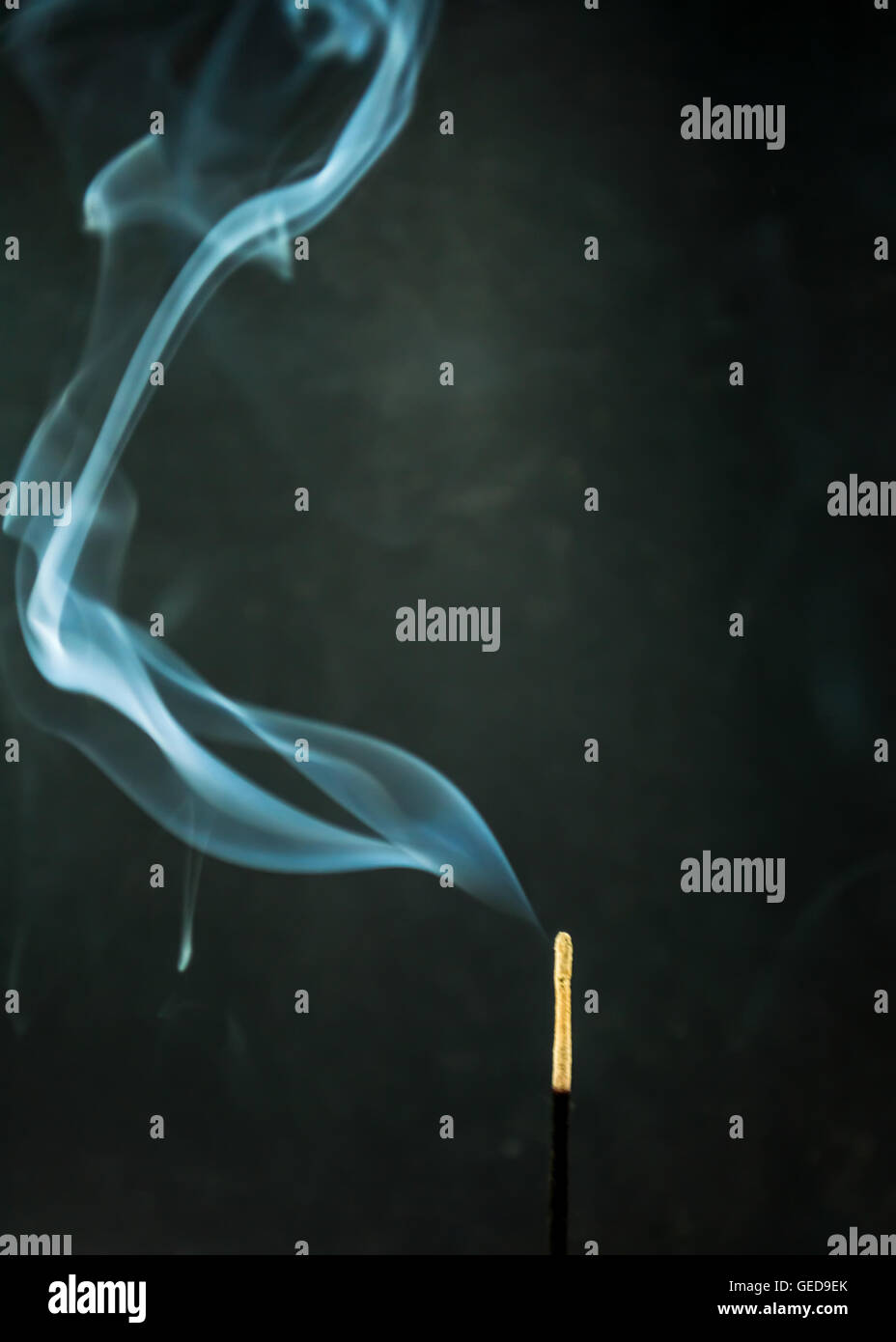 incense sticks smoke on black background Stock Photo Alamy
