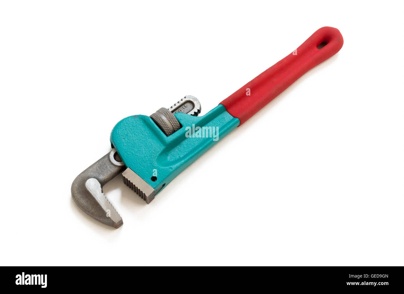pipe wrench on white background Stock Photo