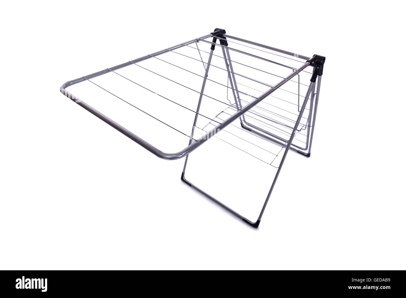 Collapsible clotheshorse isolated on the white background Stock Photo ...