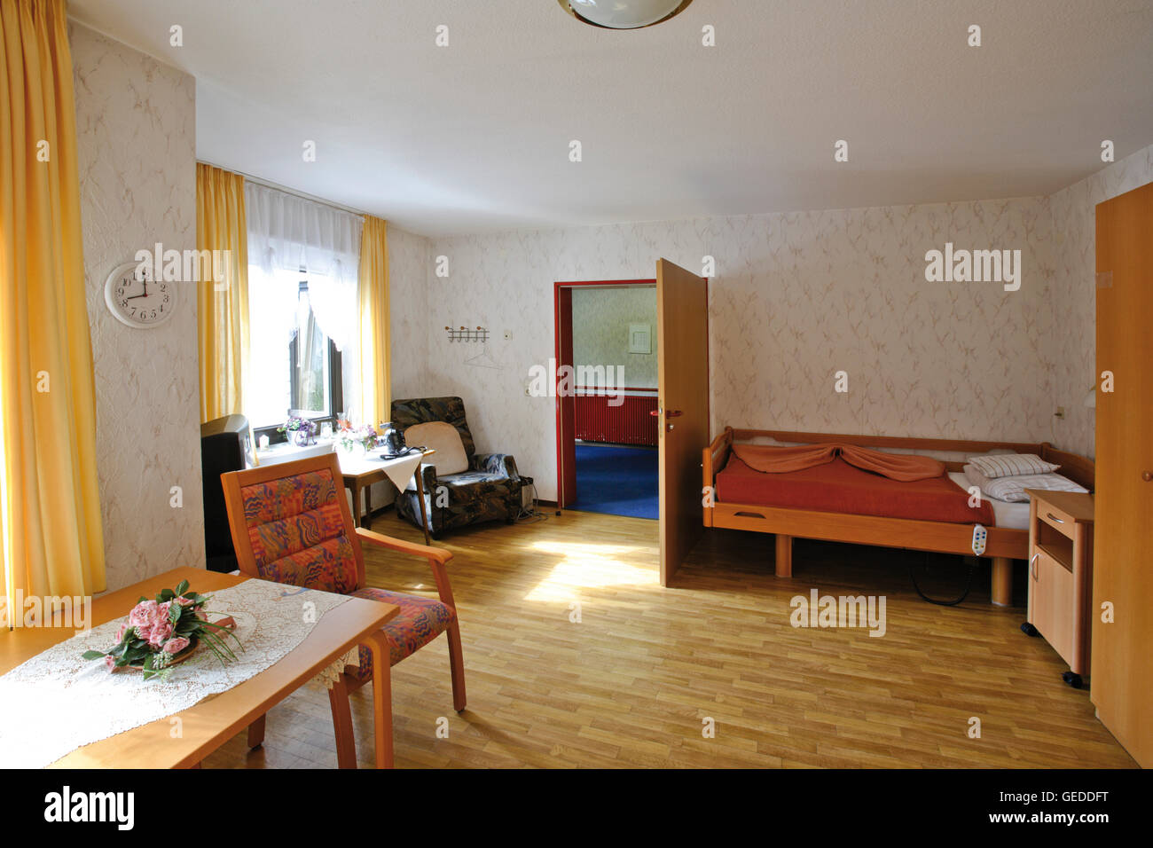 Room in an old-age home, nursing home Stock Photo