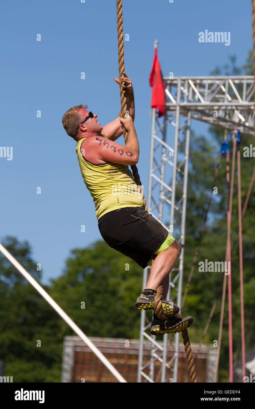 outdoor rope climbing exercise Stock Photo