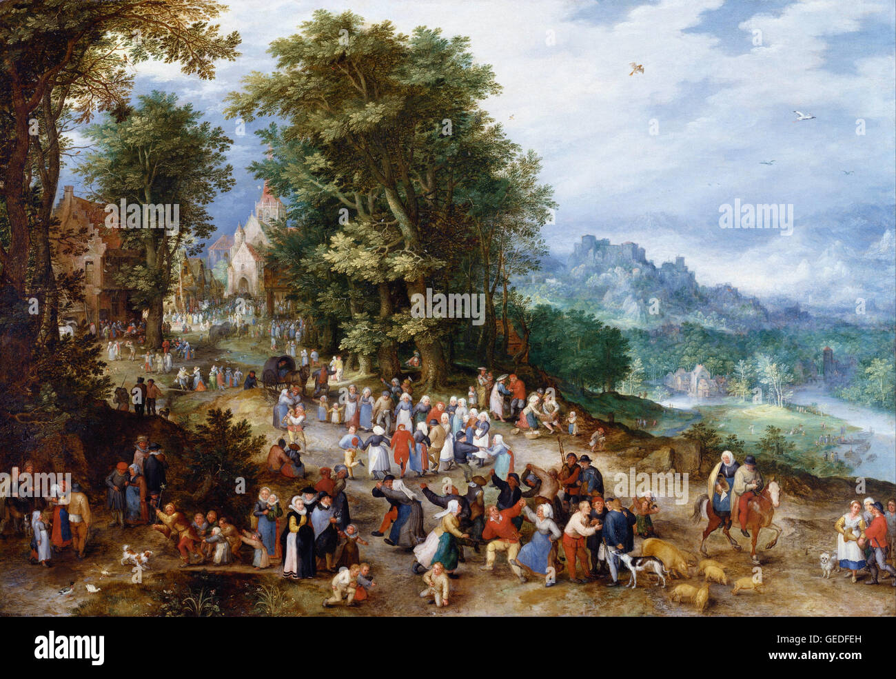 Jan Brueghel the Elder - Flemish Fair Stock Photo