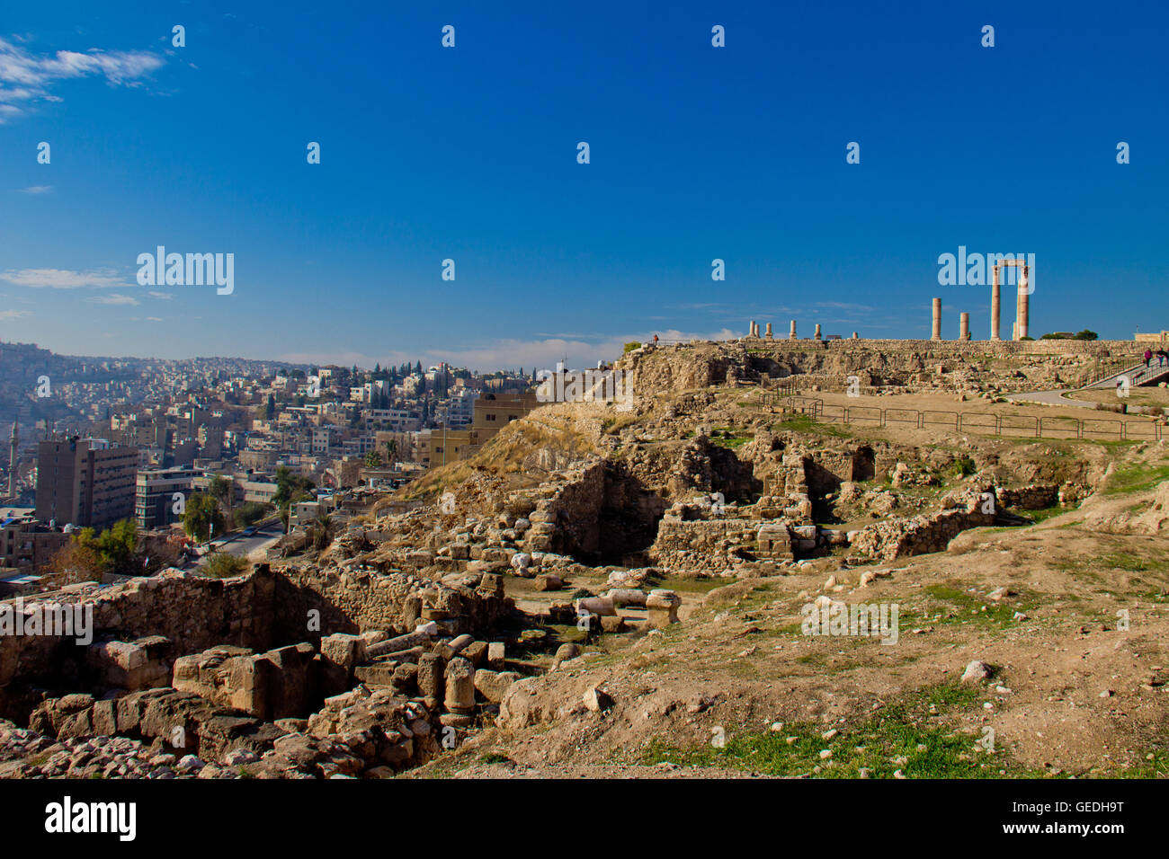 Hercules Temple in Amman Jordan Stock Photo