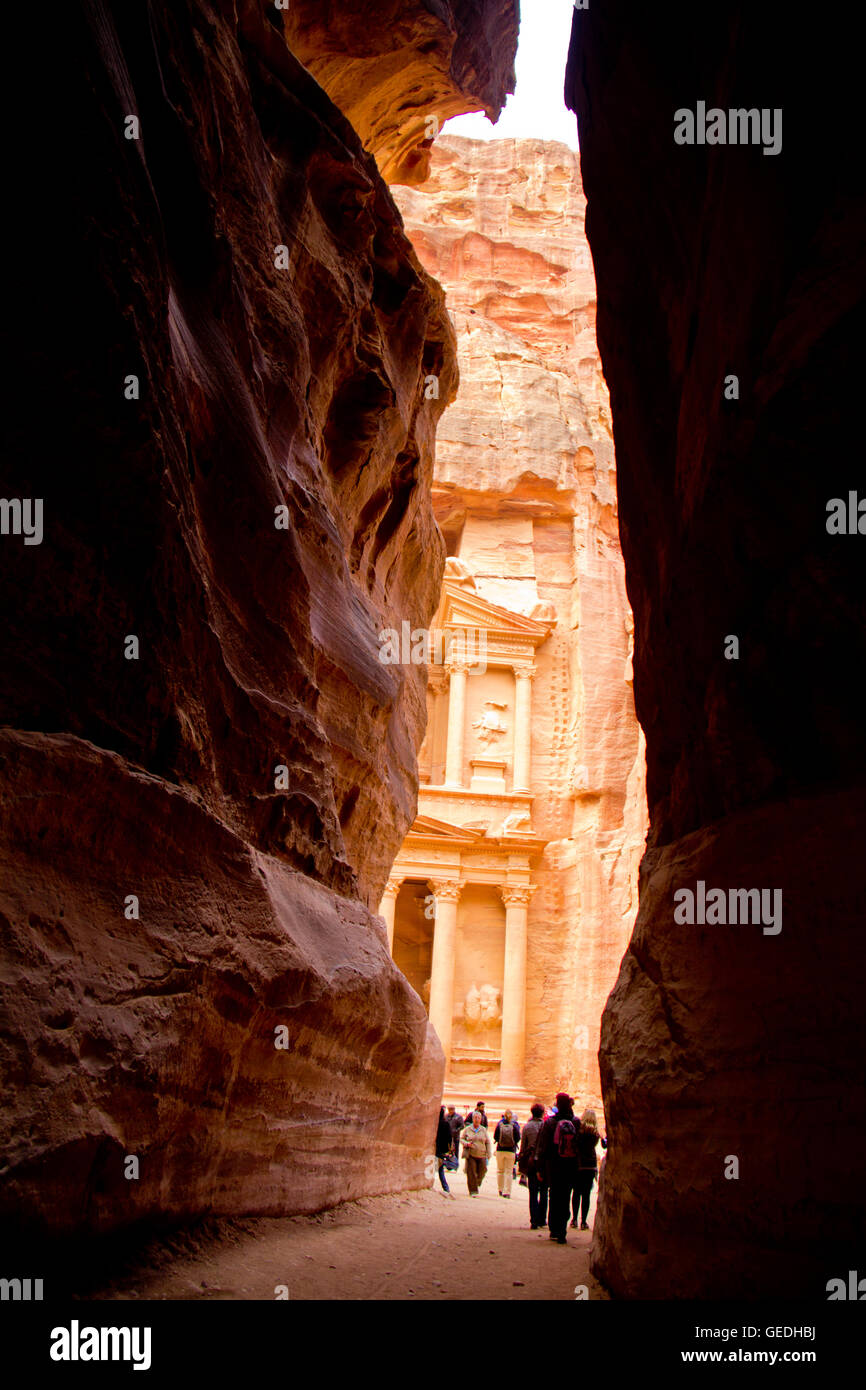 Siq in Petra Jordan Stock Photo