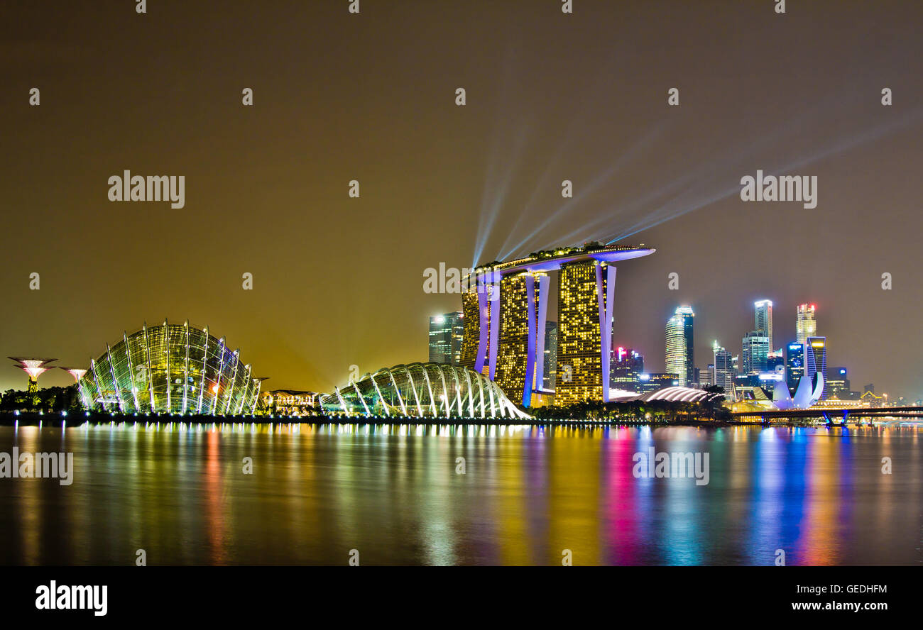 Singapor at Night Stock Photo