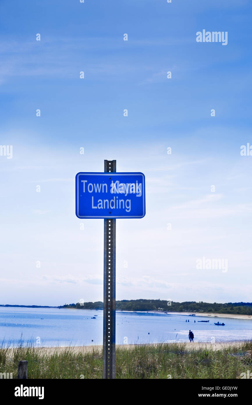 Sign for Town Kayak Landing, Wellfleet, MA Stock Photo Alamy