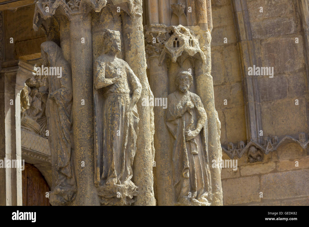 Religious architectural details in a church Stock Photo