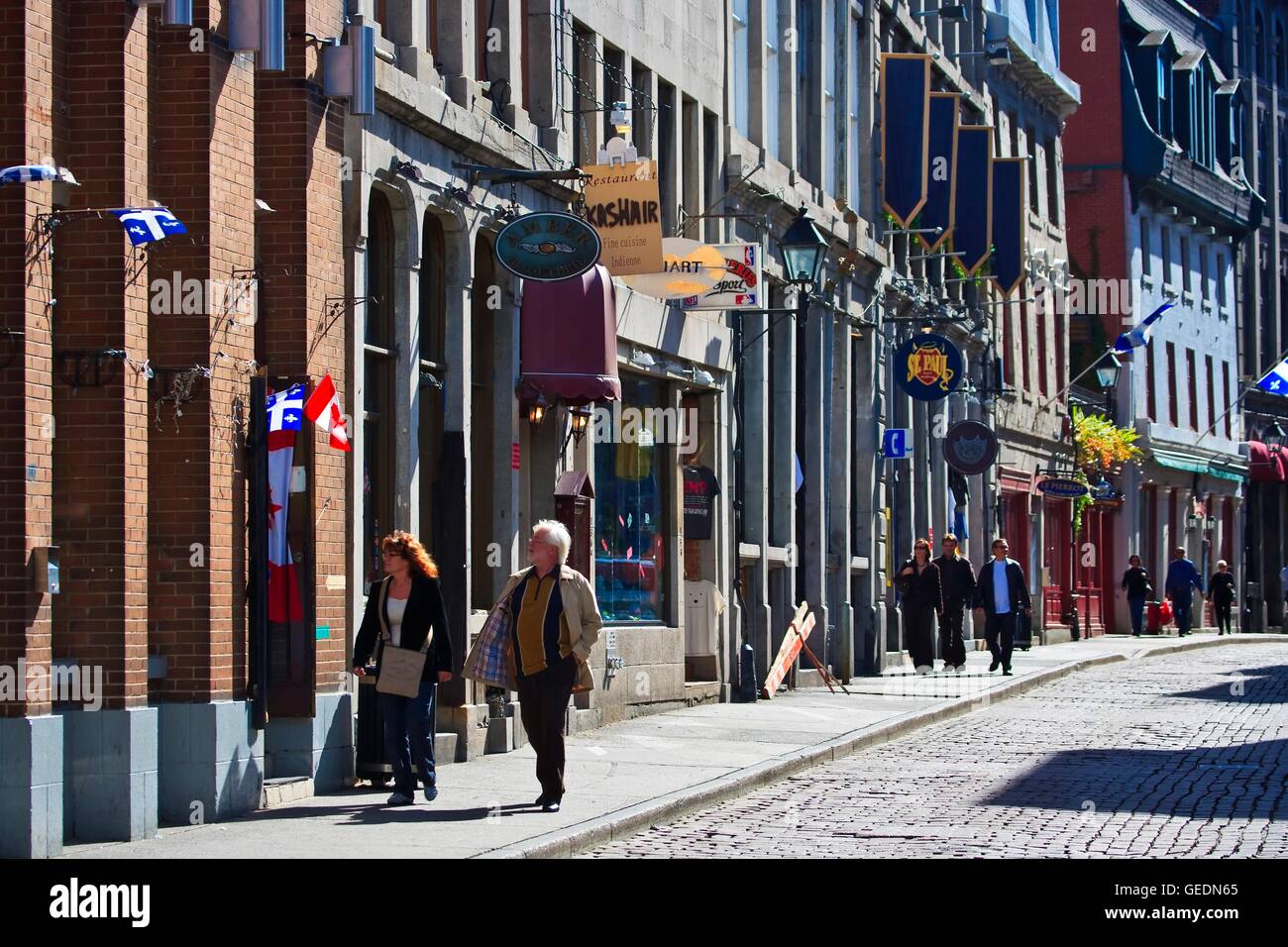 geography / travel, Canada, Quebec, Montreal, Rue Saint-Paul in Old Montreal, Montreal, Quebec, Stock Photo