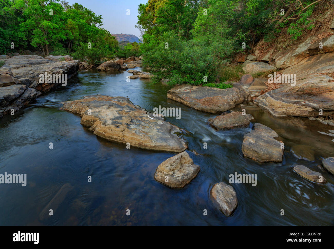 Pambar River (Photographed in Chinnar Wildlife Sanctuary - Kerala) Stock Photo