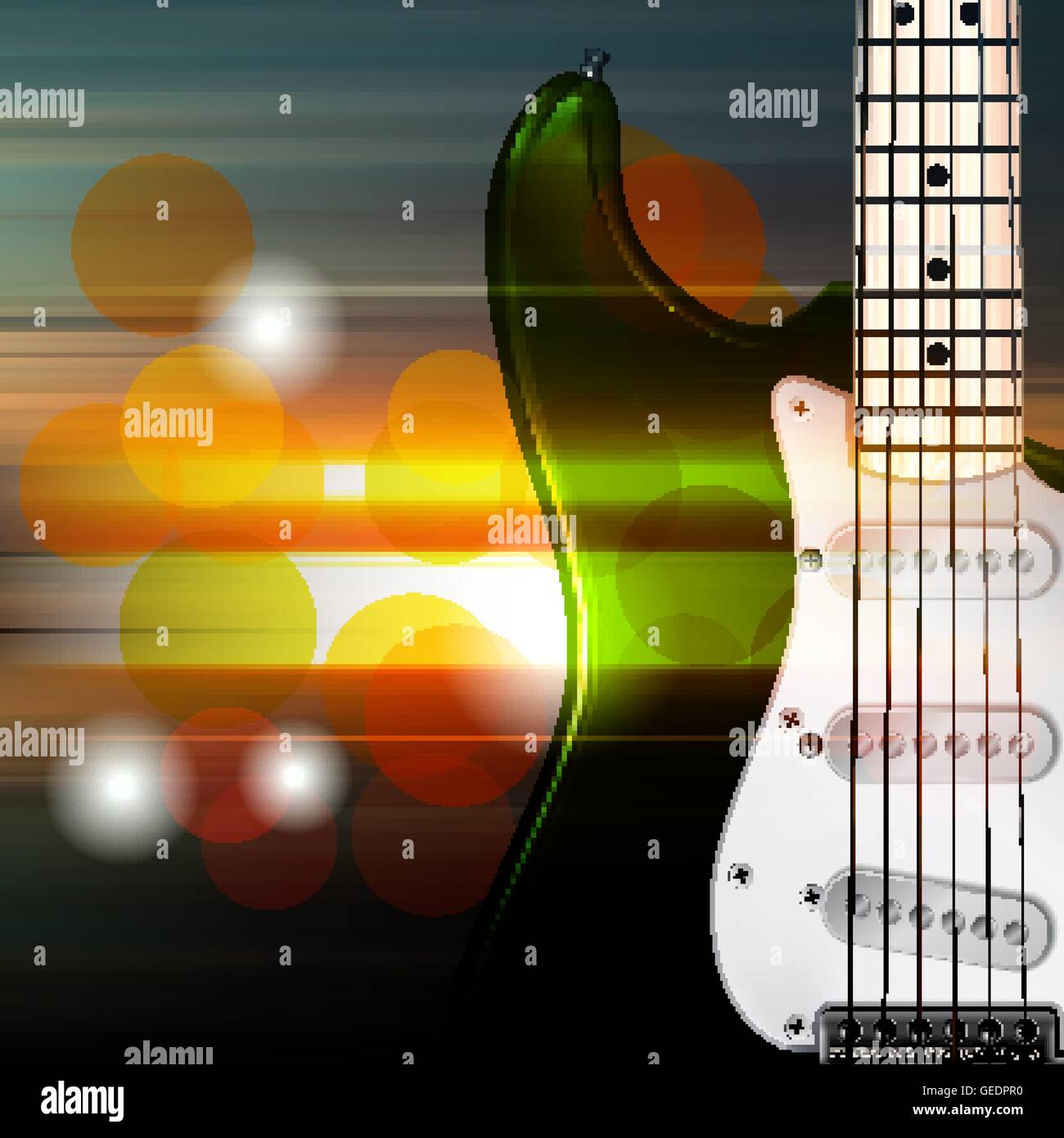 abstract music blur background with electric guitar Stock Vector Image