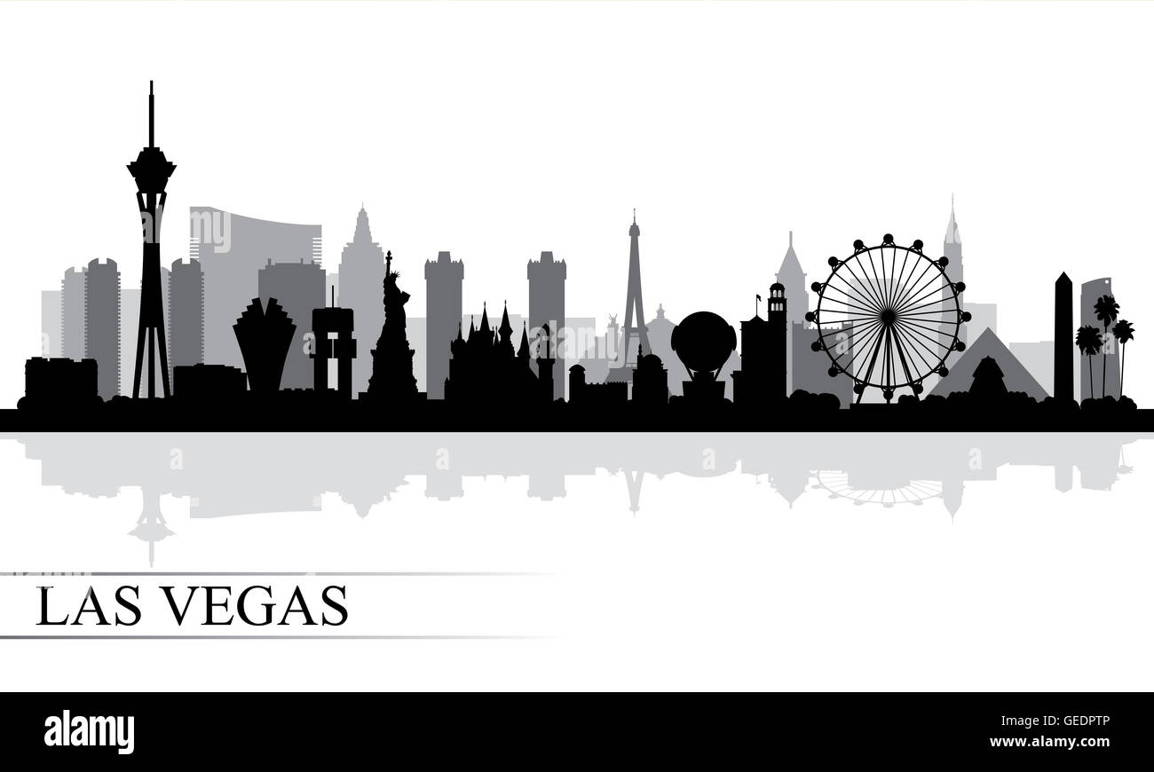 Las Vegas city skyline silhouette background Stock Photo