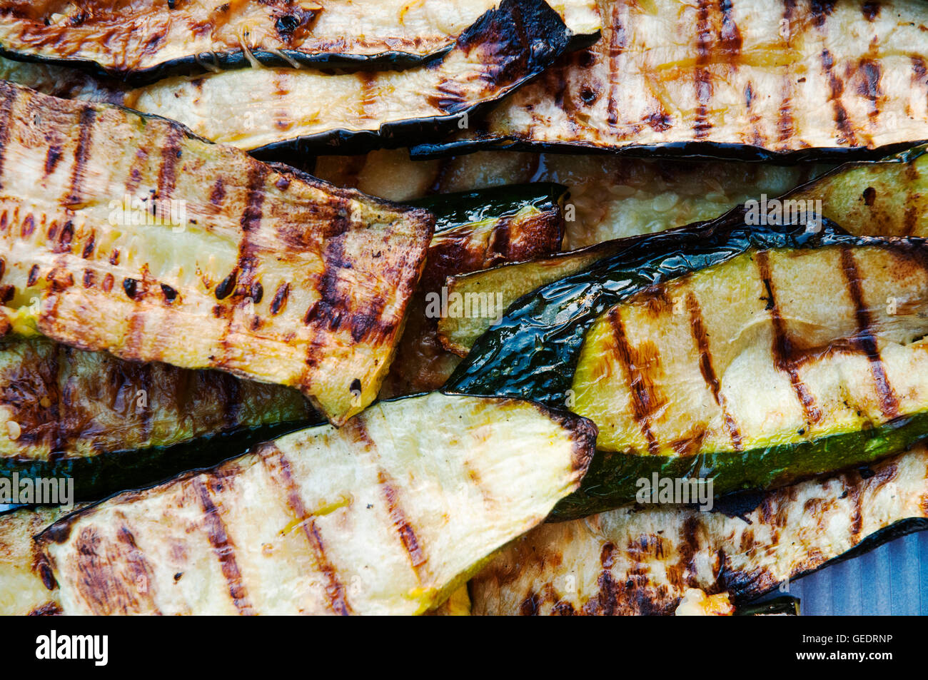 Grilled Zucchini, Close-Up Stock Photo
