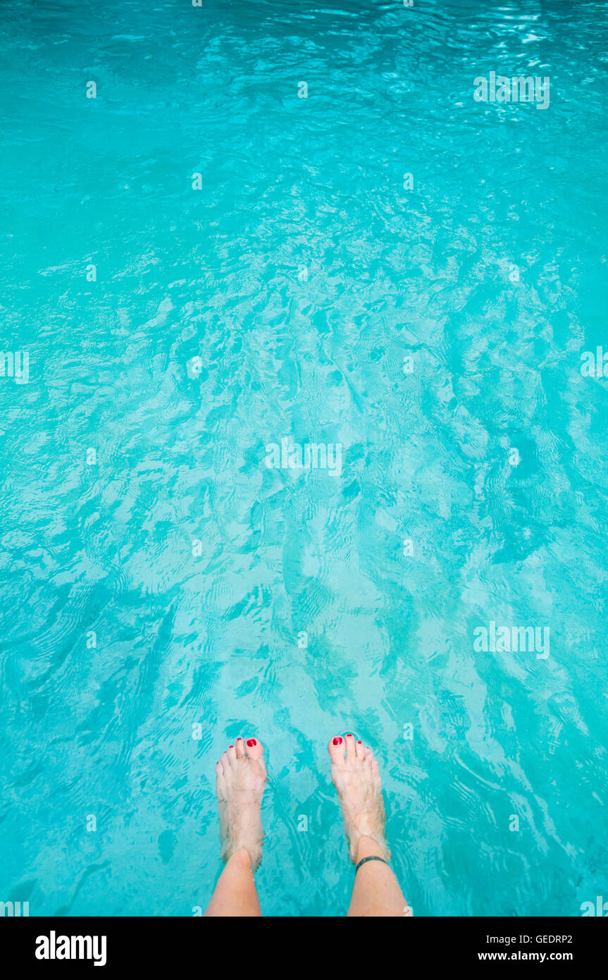 Woman blue nail polish feet hires stock photography and images Alamy