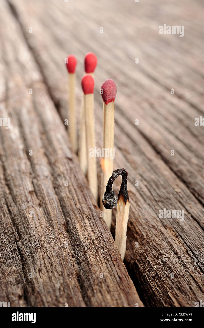 Some Stick Matches on a Wooden Table Stock Photo - Image of still