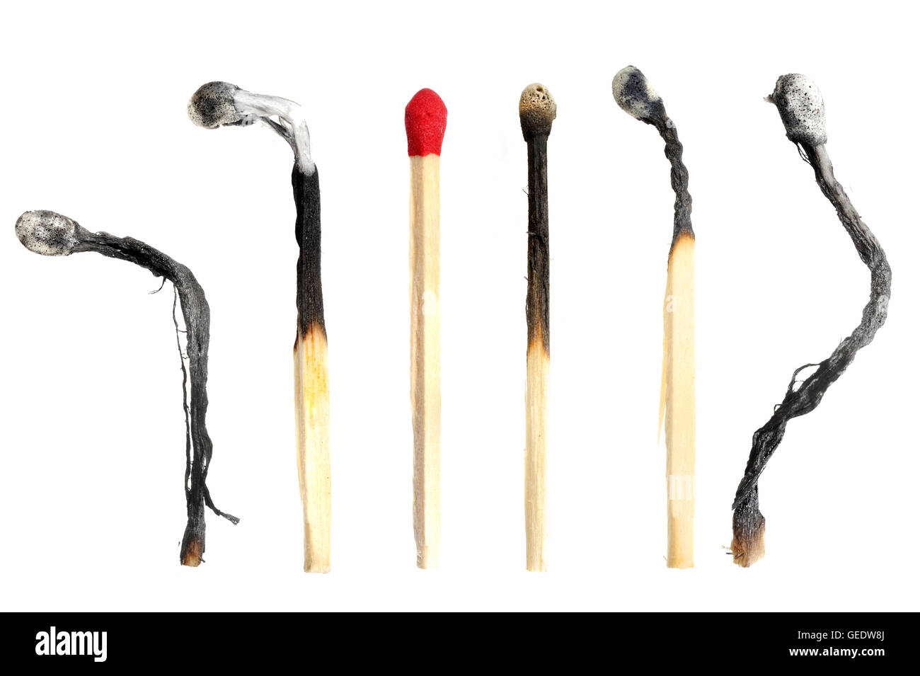 isolated wooden match and burned matches Stock Photo Alamy