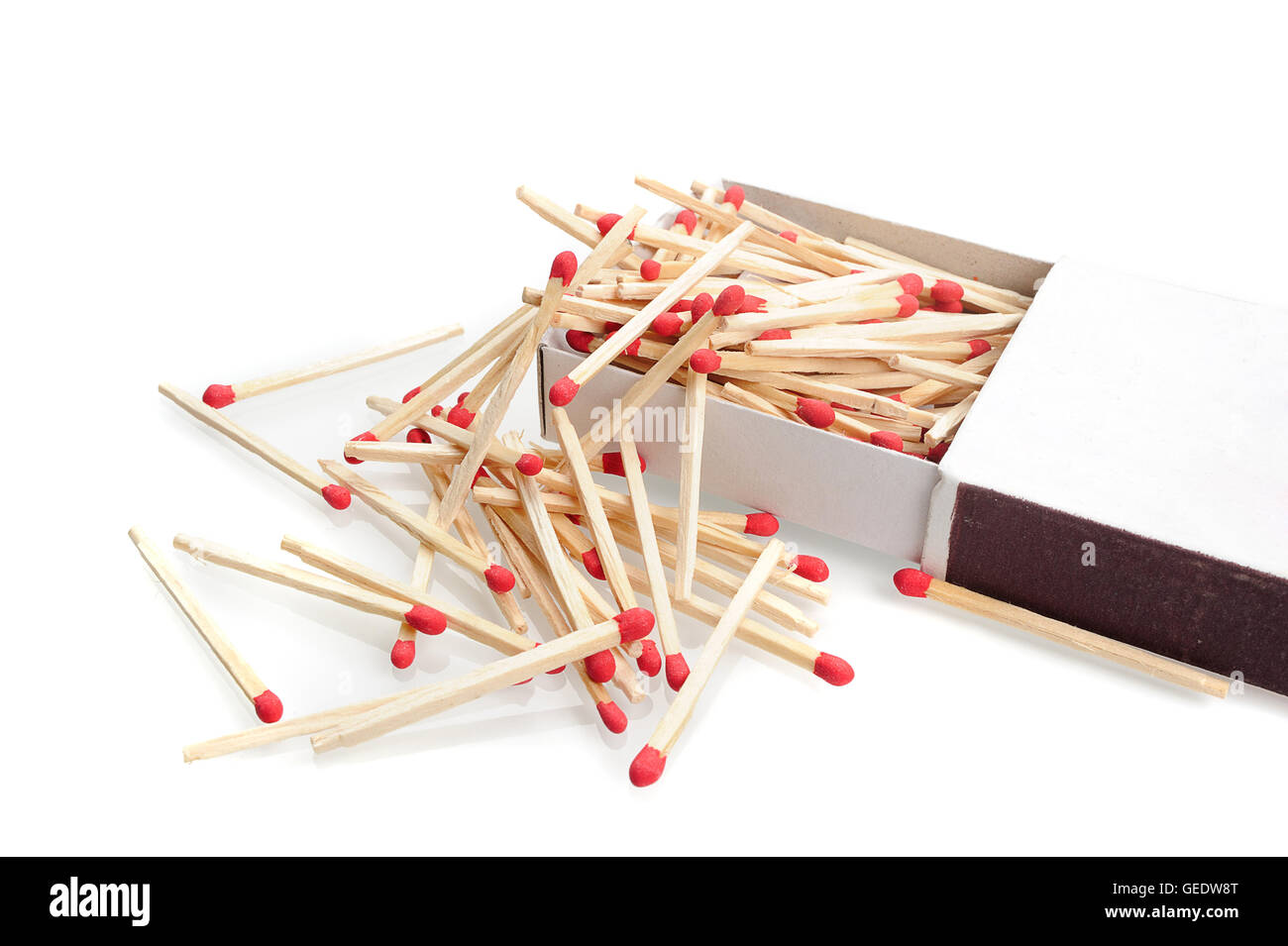 closeup heap of wooden matches Stock Photo