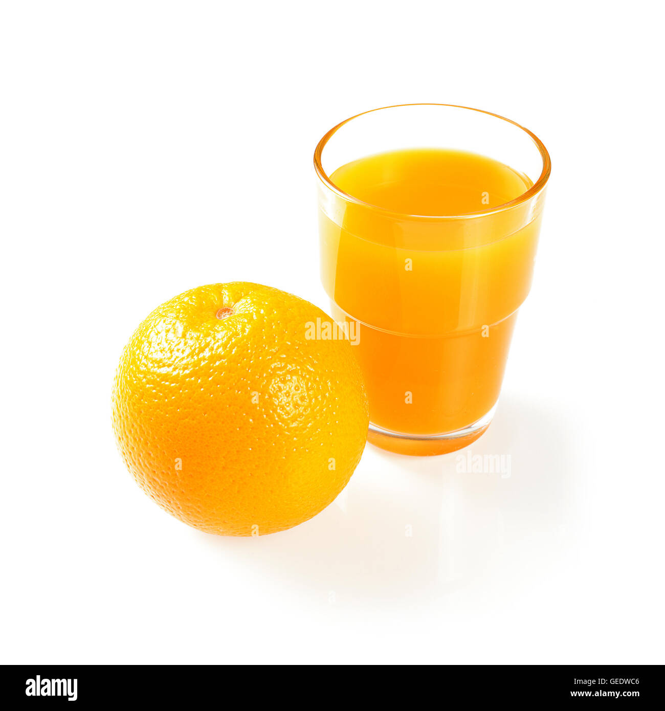 Ripe orange and cup of orange juice Stock Photo - Alamy