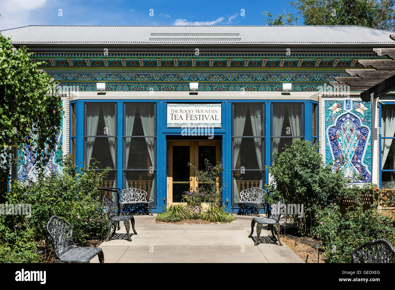 The Boulder Dushanbe Teahouse, Boulder, Colorado, USA. Stock Photo