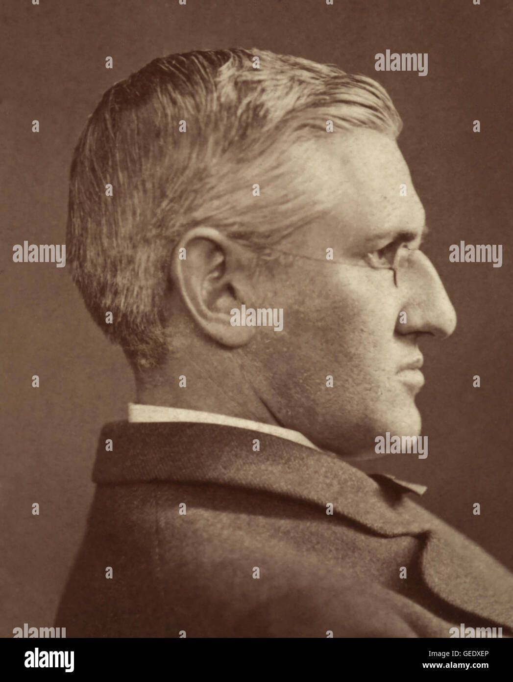 Horatio Gates Spafford (1828-1888) was a prosperous American lawyer, best known for writing the words to the hymn 'It Is Well With My Soul,' following a family tragedy in which four of his daughters died when the steamship they were traveling on was struck by an iron sailing vessel while crossing the Atlantic. Stock Photo
